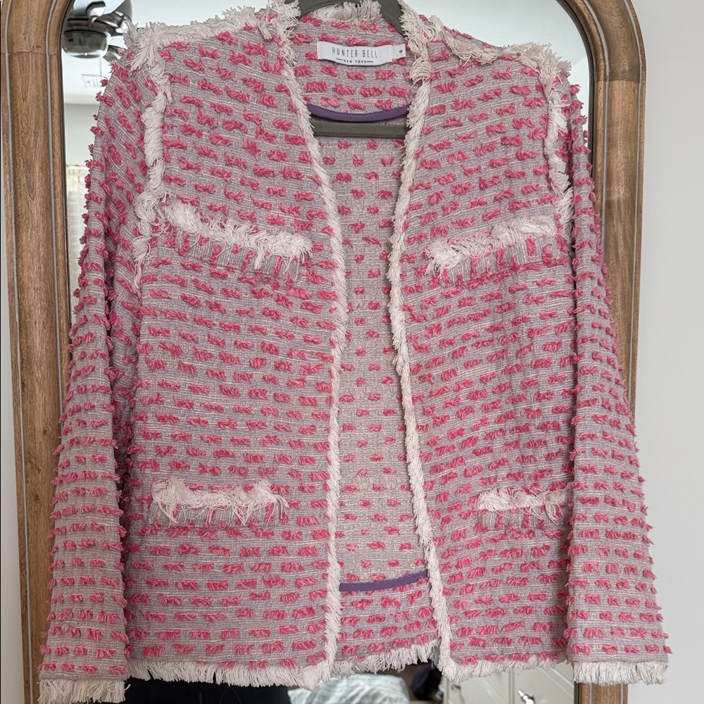Hunter Bell Textured Pink and Cream Blazer